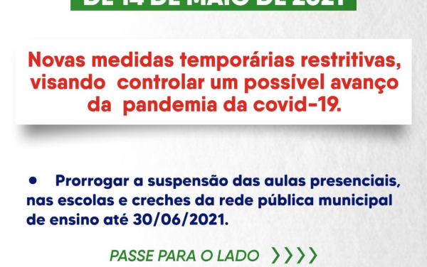 Novas Medidas Temporárias Restritivas Contra a COVID-19