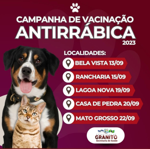 CAMPANHA DE VACINAÇÃO ANTIRRÁBICA!