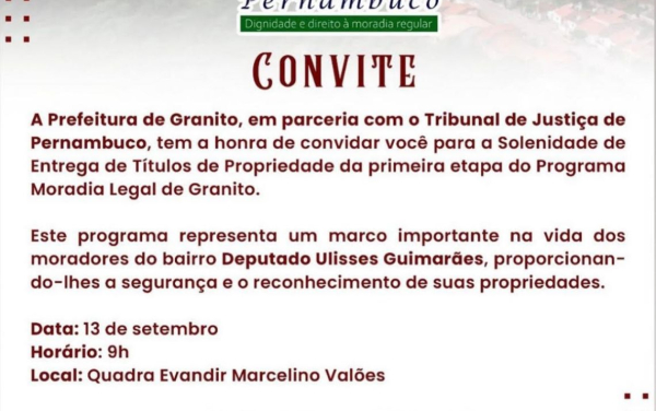 GRANITO ENTREGA PRIMEIRAS ESCRITURAS DO MORADIA LEGAL!