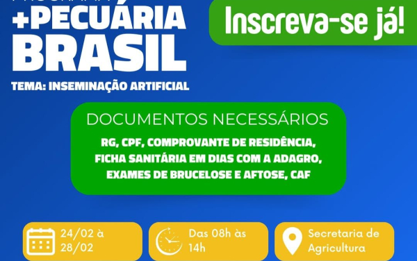 Granito-PE abre inscrições para o Programa +Pecuária Brasil