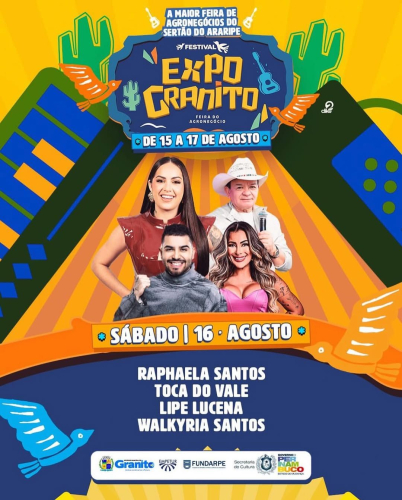 ExpoGranito 2025 será realizada de 15 a 17 de agosto e promete movimentar o Sertão do Araripe com agronegócio, cultura e grandes shows